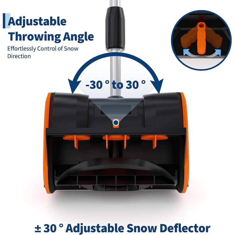 Cordless 12 inch Electric Snow Blower Corded, Snow Thrower for Walkways Deck - N/A