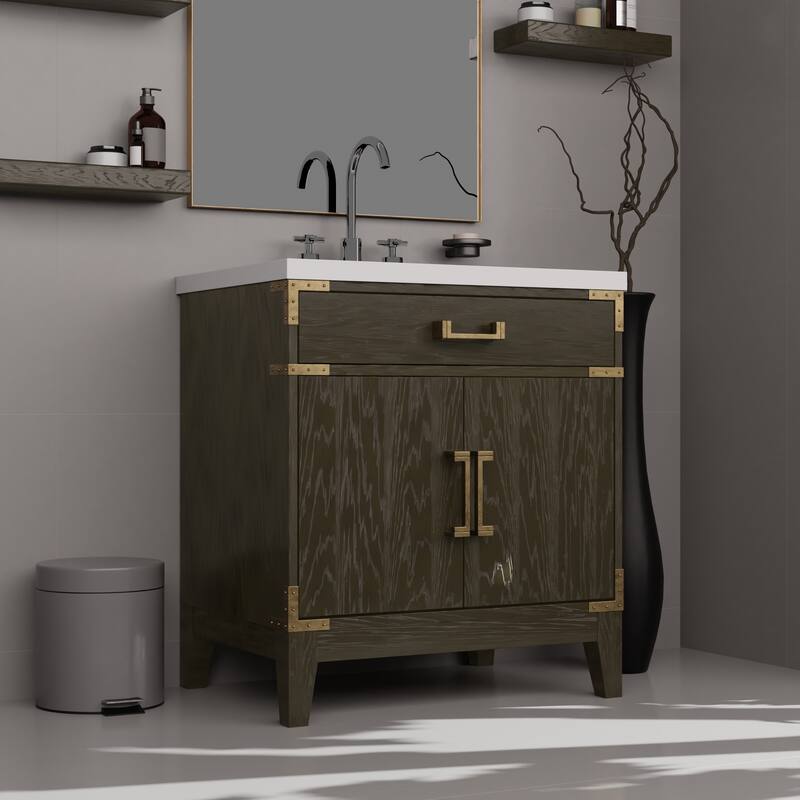 Laurel Bath Vanity Cultured Marble Top, Sink and Faucet