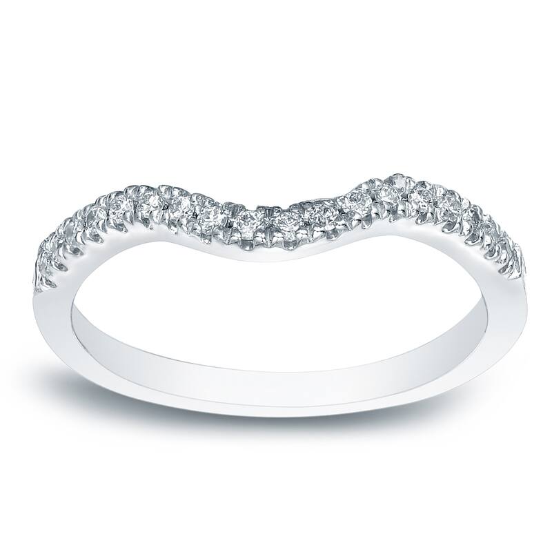 Auriya 1/4ctw Curved Diamond Wedding Band 14k Gold