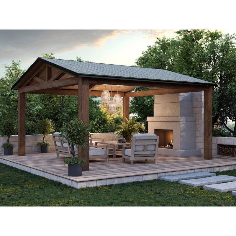 Pawley Collection One-Light Galvanized and Natural Rattan Indoor Outdoor Hanging Pendant Light - 12 in x 12 in x 16 in
