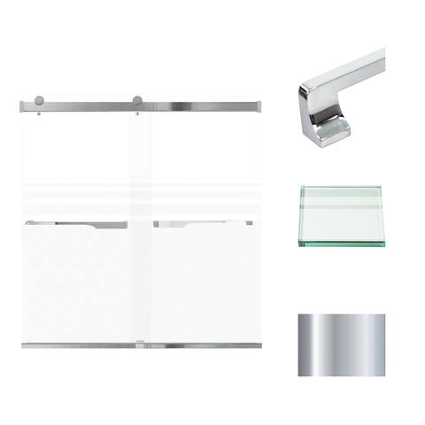 Brianna 60 in. W x 62 in. H By-Pass Frameless Shower Door with Frosted Glass - 56-60-in W x 62-in H