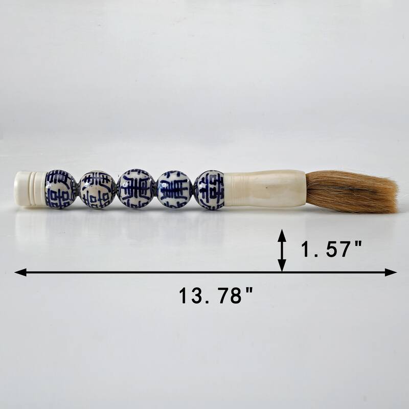 Artissance 15" Blue and White Ceramic Ball Calligraphy Brush