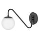 preview thumbnail 1 of 9, Lark 83480 Dottie 9" Tall Hardwired or Plug-In Wall Sconce with Etched Black