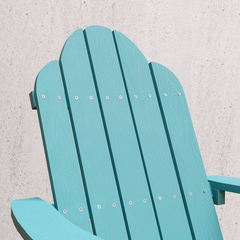 Plastic Poly Weather Resistant Outdoor Adirondack Chair Set of 4 Patio Classic Adirondack Chairs with Cup Holder