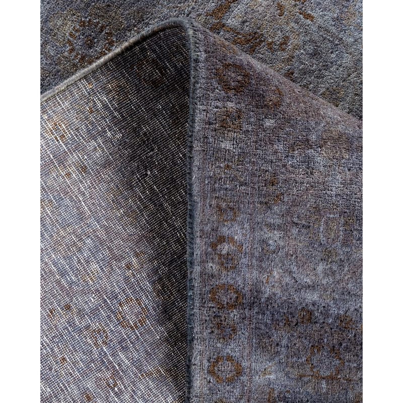 Overton Hand Knotted Wool Vintage Inspired Modern Contemporary Overdyed Gray Area Rug - 4' 2" x 6' 1"
