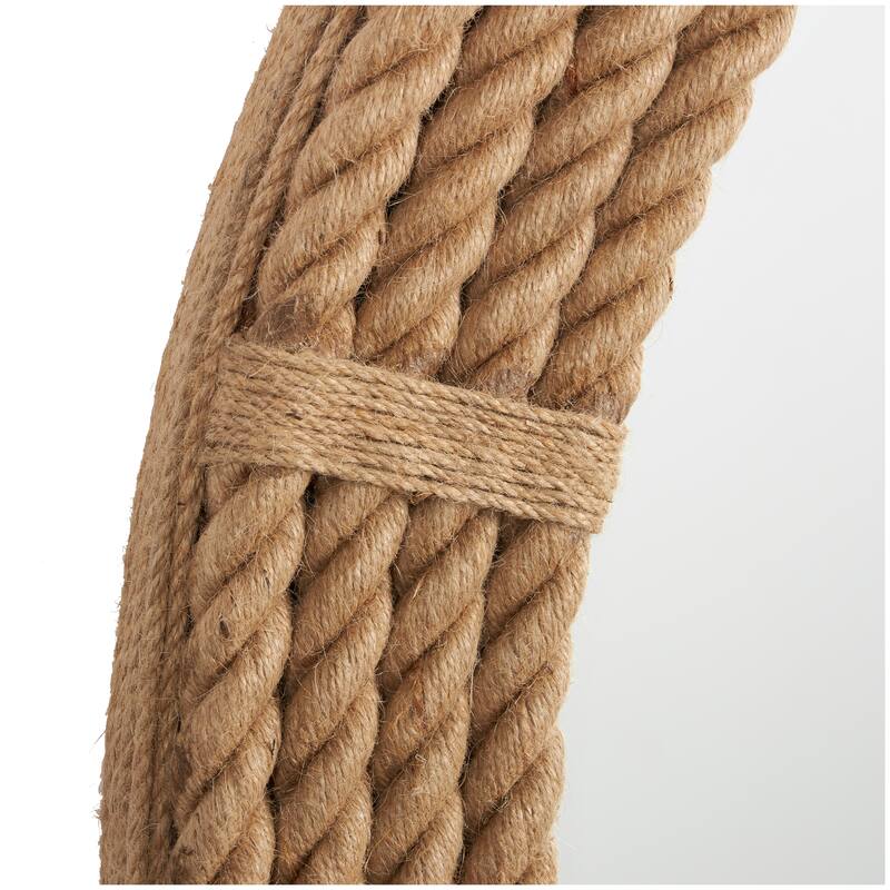Brown Jute Rope Rope Room Wall Mirror - 40"D