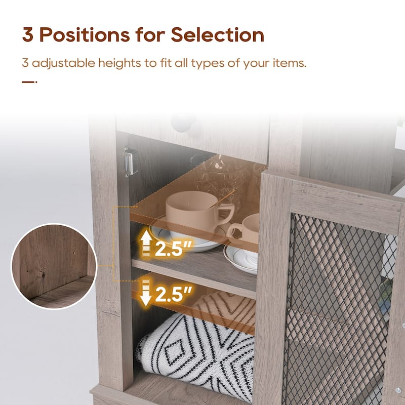 Side Table with Charging Station with Storage Shelf and Drawers