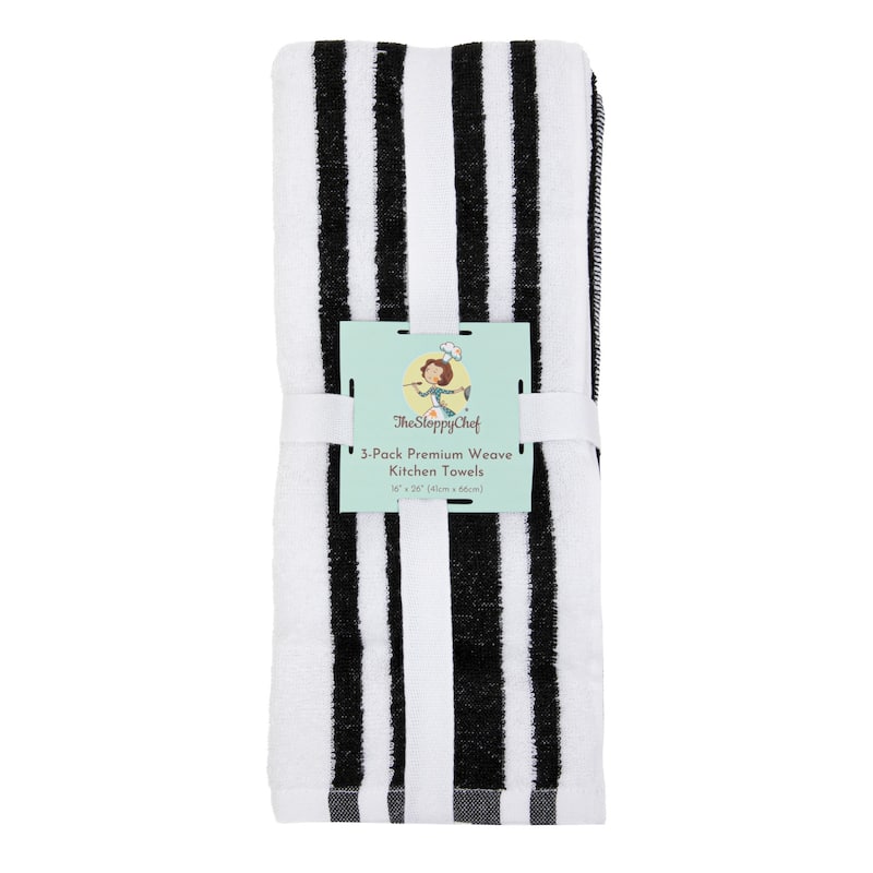 The Sloppy Chef Yarn Dyed 6-Piece Kitchen Towels - 16x26