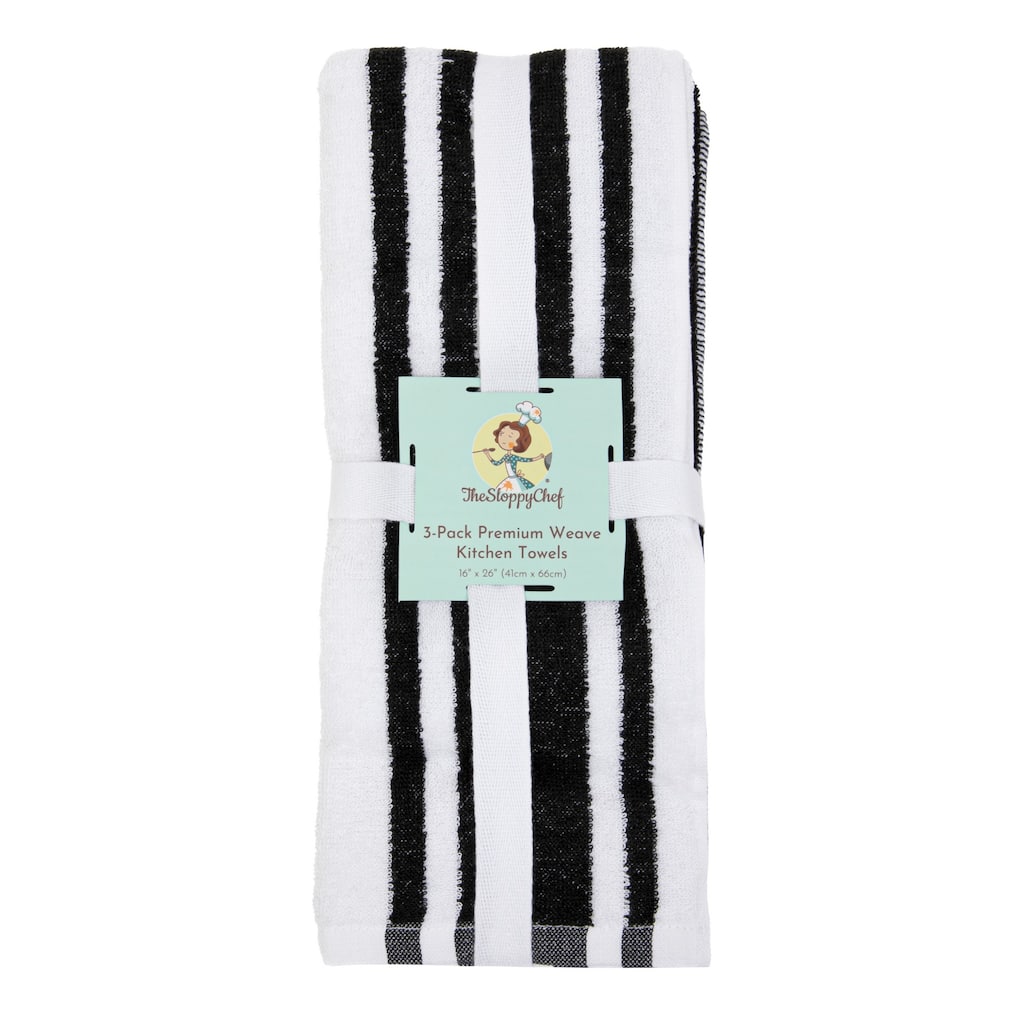 The Sloppy Chef Yarn Dyed 6-Piece Kitchen Towels - 16x26