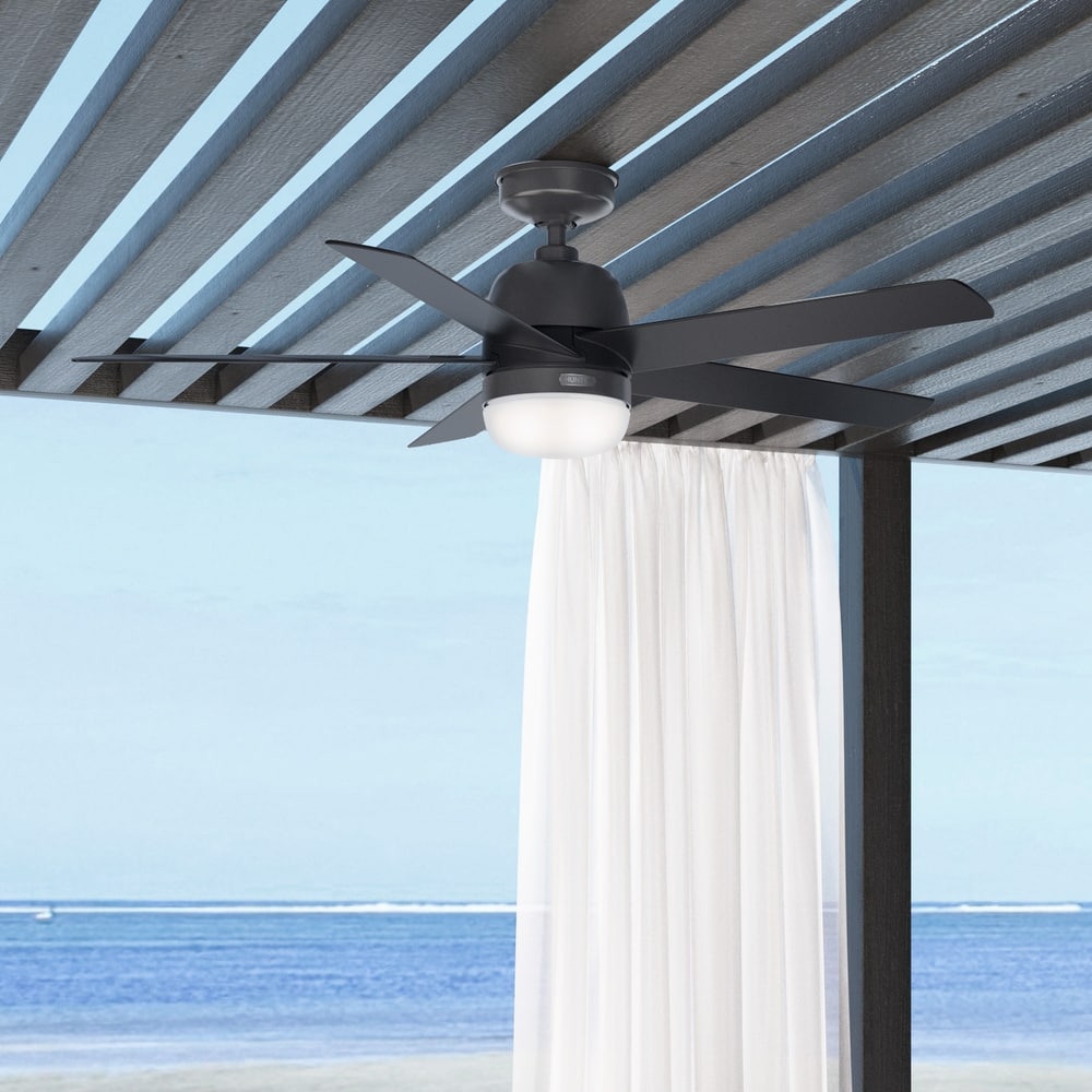 Hunter 52" Lagoon WeatherMax Outdoor Ceiling Fan w/ LED Light, Wall Control - Extreme Weather! Corrosion & Salt-Air Resistant!