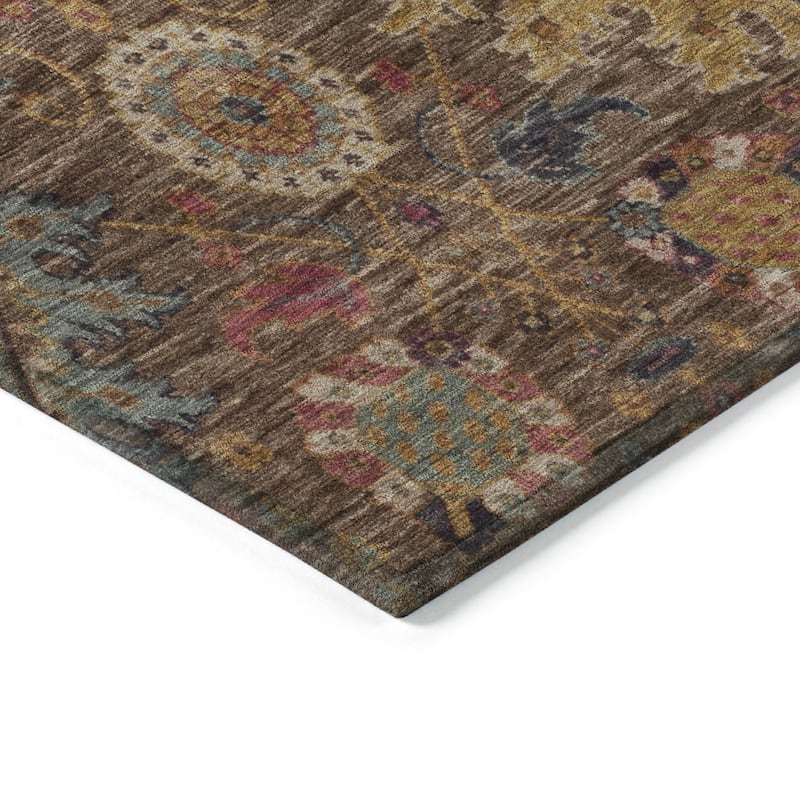 Machine Washable Indoor/Outdoor Boho Traditional Chantille Rug