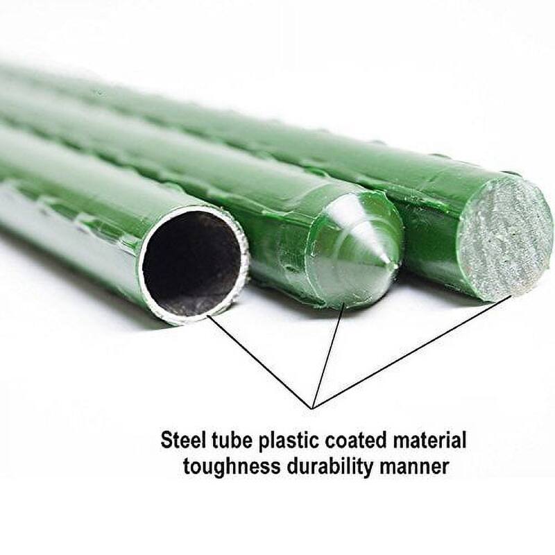 Agfabric Garden Stake, Plant Stake, Plastic Coated Steel Tube Stakes
