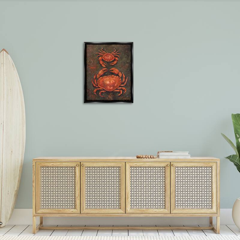 Stupell Small & Large Crab Pair Framed Floater Canvas Wall Art Design By Jody Bergsma