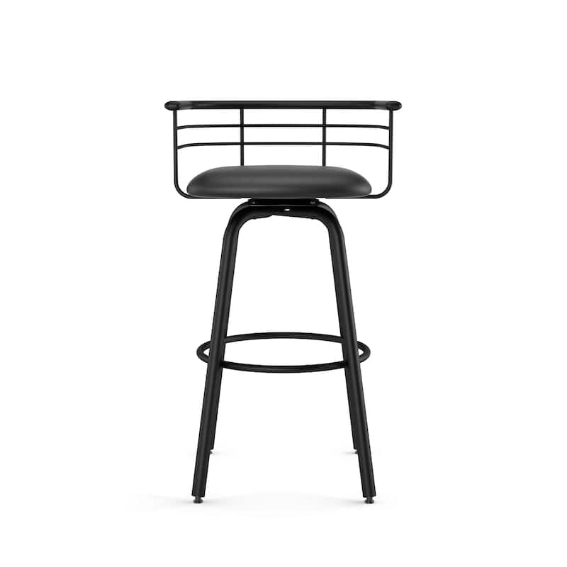 Amisco Turbo Swivel Bar Stool with Distressed Wood Seat