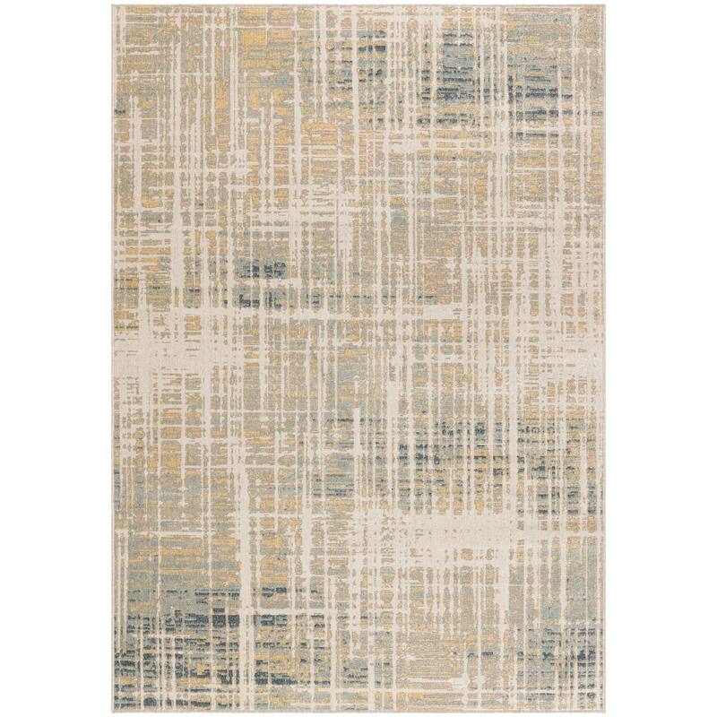 Nourison Washable Decor Indoor only Machine Washable Abstract Area Rug - Beige/Blue - 9' x 12' - Rectangle