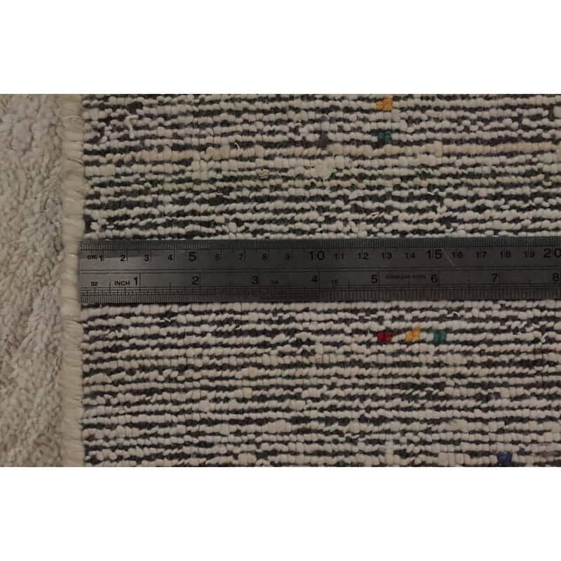 Hand Knotted Oriental Viscose Silk Carpet Tribal Animal Pictorial Beige & Ivories Gabbeh Area Rug - 9' 10'' X 9' 10''
