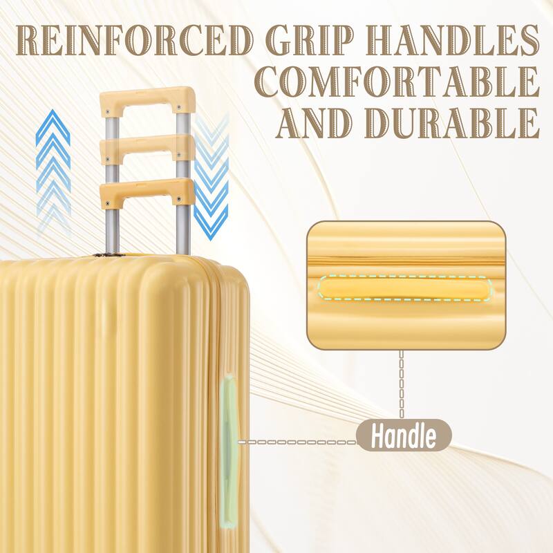 Stylish Luggage, 3-Piece Set with Universal Wheels Cup Holder, USB Port and Phone Holder, for Boarding Travel