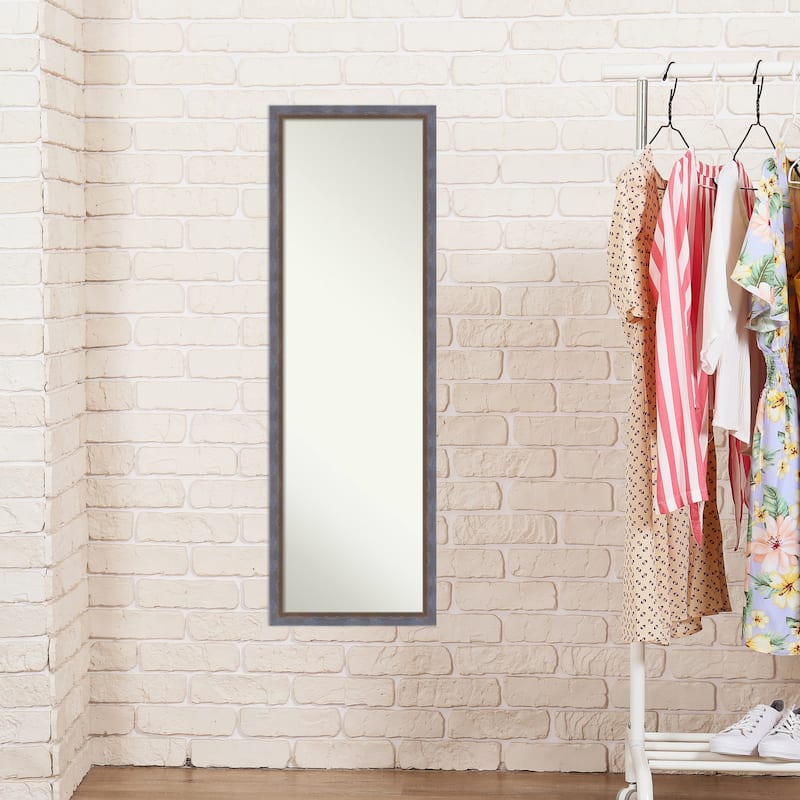 Two Tone Non-Beveled Wood Framed Full-Length On the Door Mirror - Glass Size 14x48