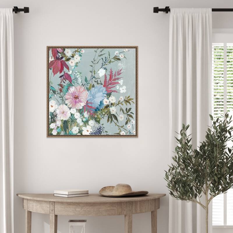 Floral Symphony in Soft Hues by PI Studio Framed Canvas Wall Art Print