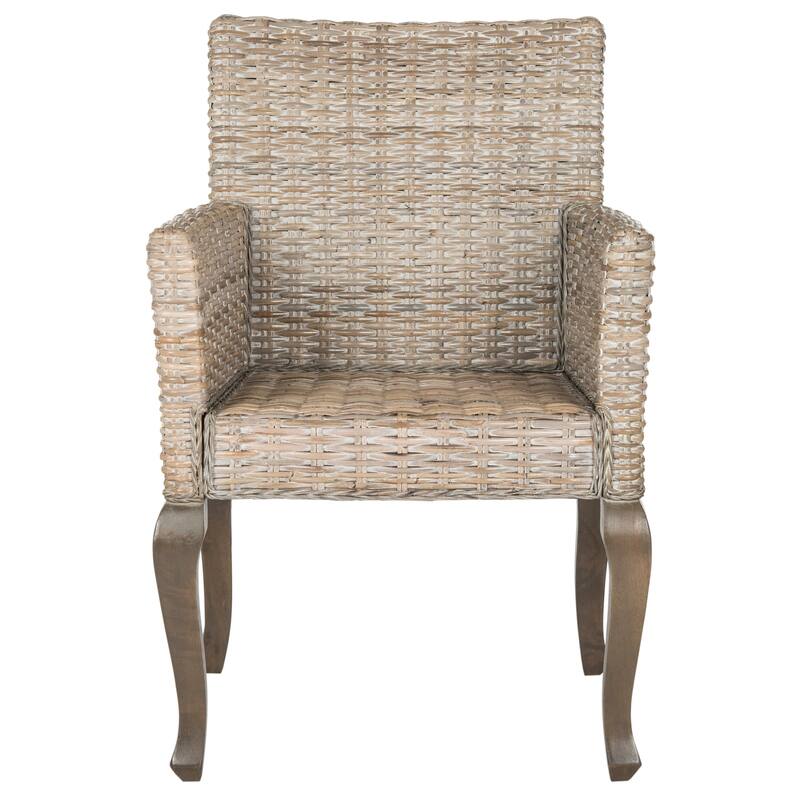 SAFAVIEH Alearda Natural Dining Chair (Set of 2) - 23" x 24.4" x 34" - 23Wx24Dx34H