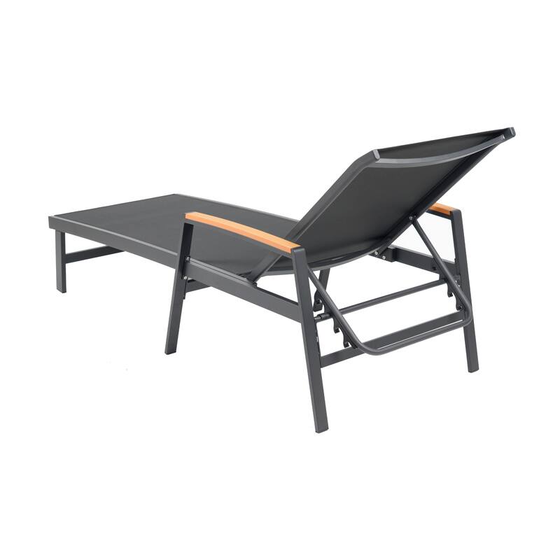 Oxton Outdoor Aluminum Chaise Lounge Set with C-Shaped End Table by Christopher Knight Home