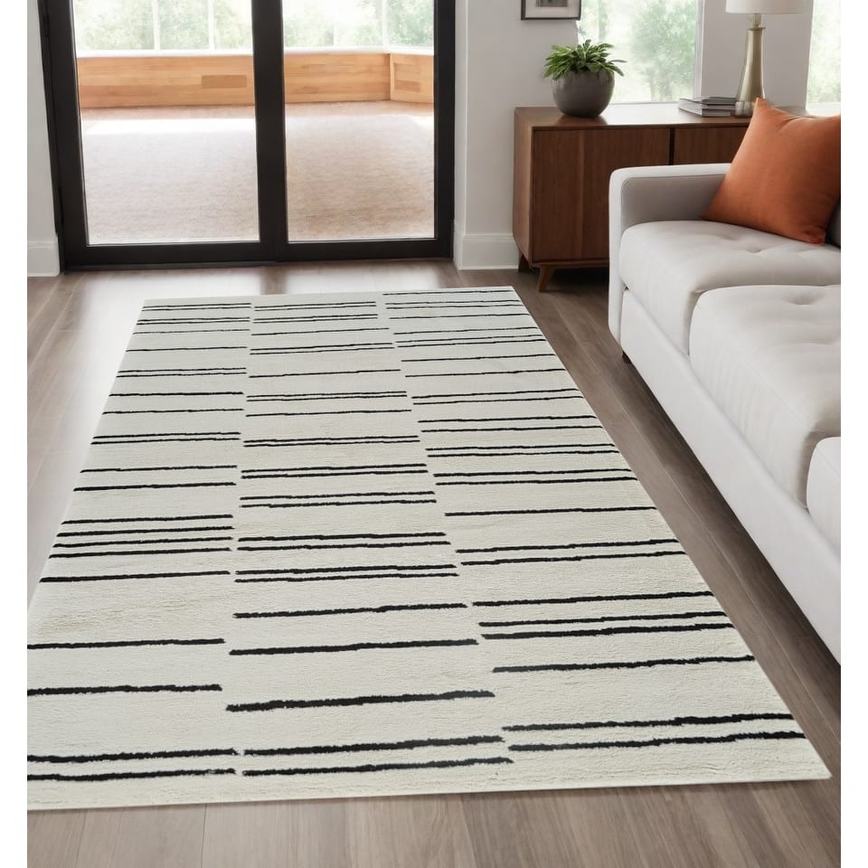 Bexo Abstract Modern Stain Resistant Woven Durable Area Rug By HomeRoots - 63.52' X '63.52' X '0.75