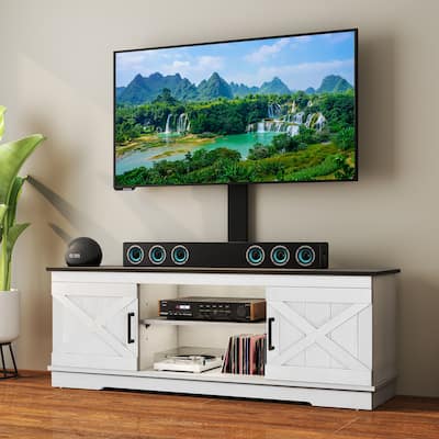 Moasis Farmhouse TV Stand Media Consolewith Adjustable Mount for TVs up to 70"