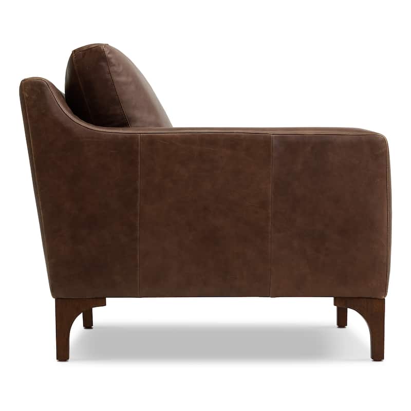 Poly & Bark Sorrento 35" Lounge Chair - Full Grain Genuine Italian Leather