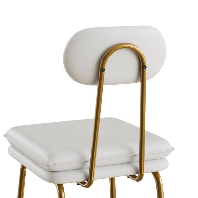 VECELO PU Leather Dining Chairs Set of 2/4/6 Modern Kitchen Island Stools with Backrest & Footrest Counter Height Bar Stools