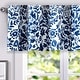 preview thumbnail 1 of 18, Porch & Den Ouzel Floral Watercolor Pattern Lined Window Valance 18" width x 52 " length - Navy