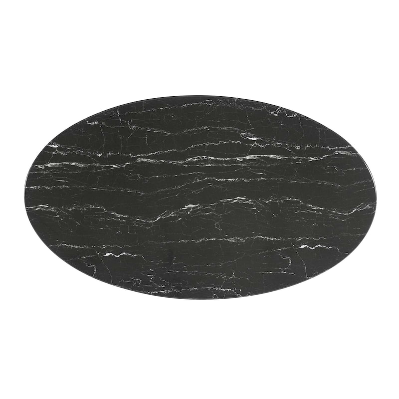 Lippa 54" Artificial Marble Oval Dining Table