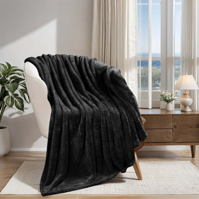 Superior Solid Fluffy Fleece Blanket, Plush and All Season