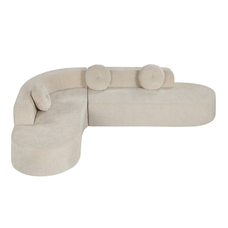 Christopher Knight Home - Mirod 122'' Extra Large Sectional Sofa with Elegant Curved Design and Plush Round Cushions