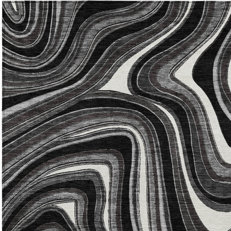 HomeRoots Abstract Transitional Rectangle Outdoor Rug