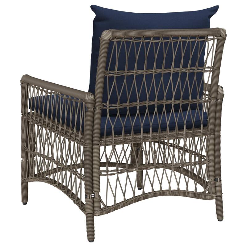 vidaXL Garden Chair with Cushions Grey 60x70x78 cm Poly Rattan - 24 x 28.7 x 30.3