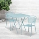 preview thumbnail 3 of 23, 28'' Square Indoor-Outdoor Folding Patio Table Set with 2 Round Back Chairs Sky Blue
