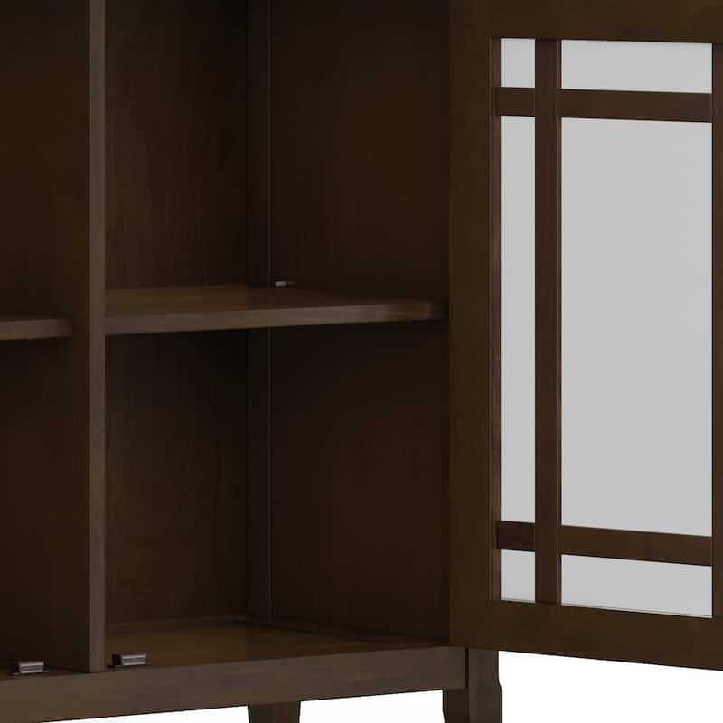 WYNDENHALL Freemont SOLID WOOD 62 inch Wide Transitional Wide Storage Cabinet in Dark Tobacco Brown - 18" D x 62" W x 34" H