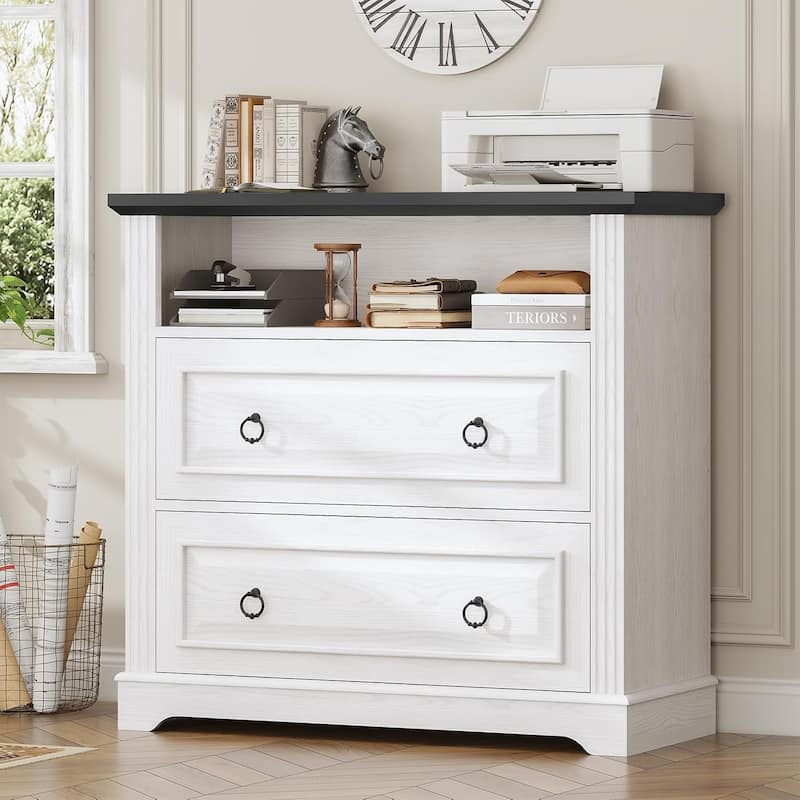 2 Drawer File Cabinet Printer Stand Storage Shelf Filing Cabinet - White