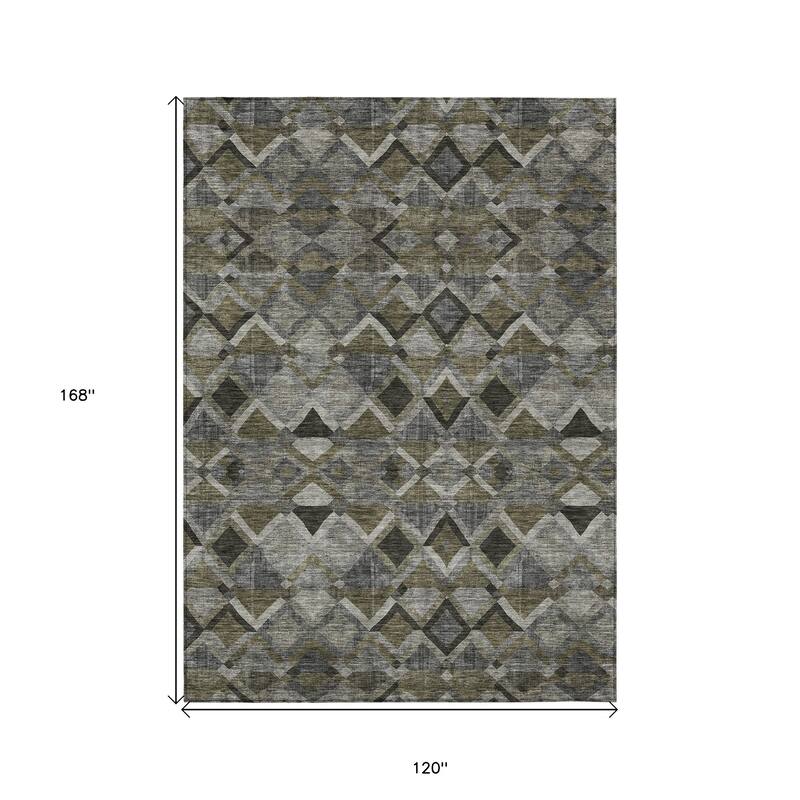 HomeRoots Geometric Transitional Rectangle Outdoor Rug