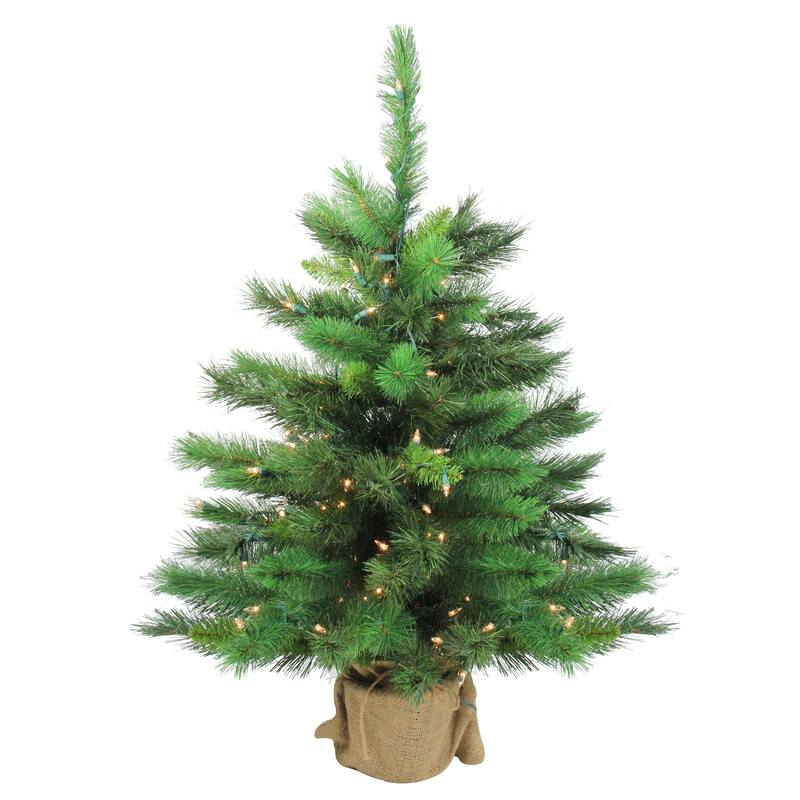 3' Potted New Carolina Spruce Medium Artificial Tree Clear Lights - 3 Foot
