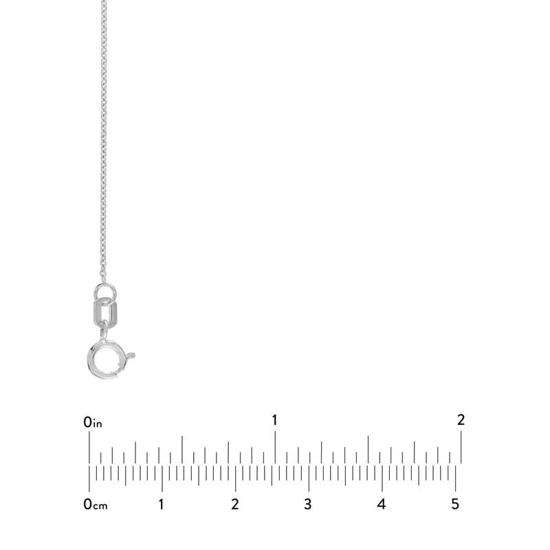 Curata 14k White Gold .9mm Cable Chain Necklace (Spring Ring)