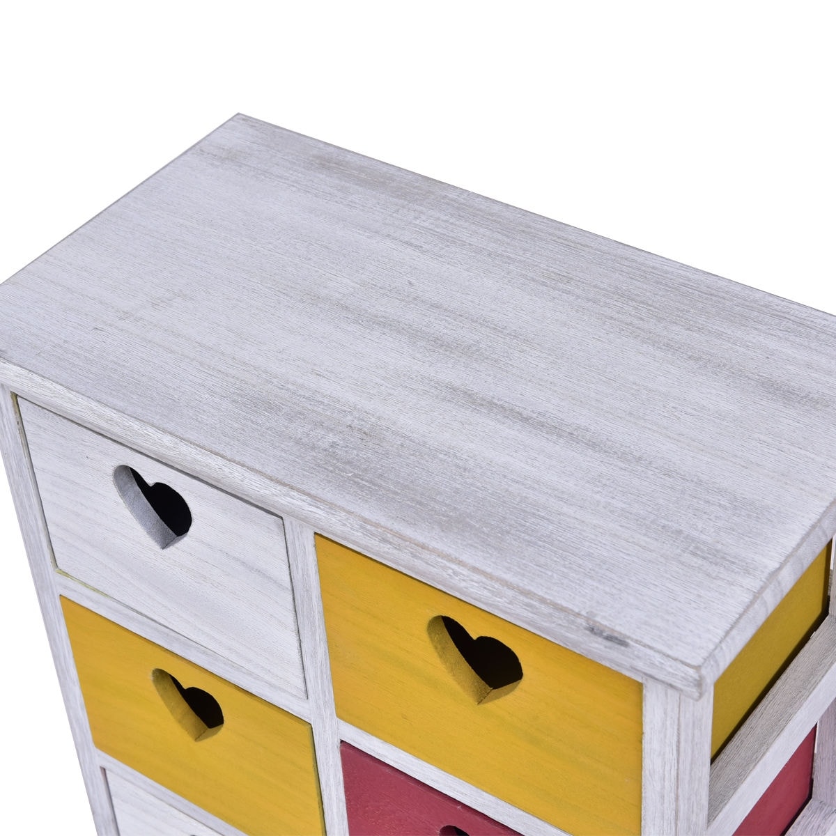 Shop Costway Colorful Wood Bedside Table Nightstand Cabinet Chest 8 Storage Drawers As Pic Overstock 18302540