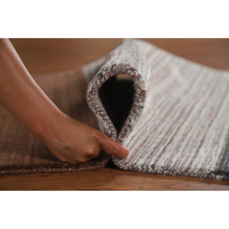 Striped Tribal Gabbeh Indian Runner Rug Hand-Knotted Wool Carpet - 3'0" x 10'2"