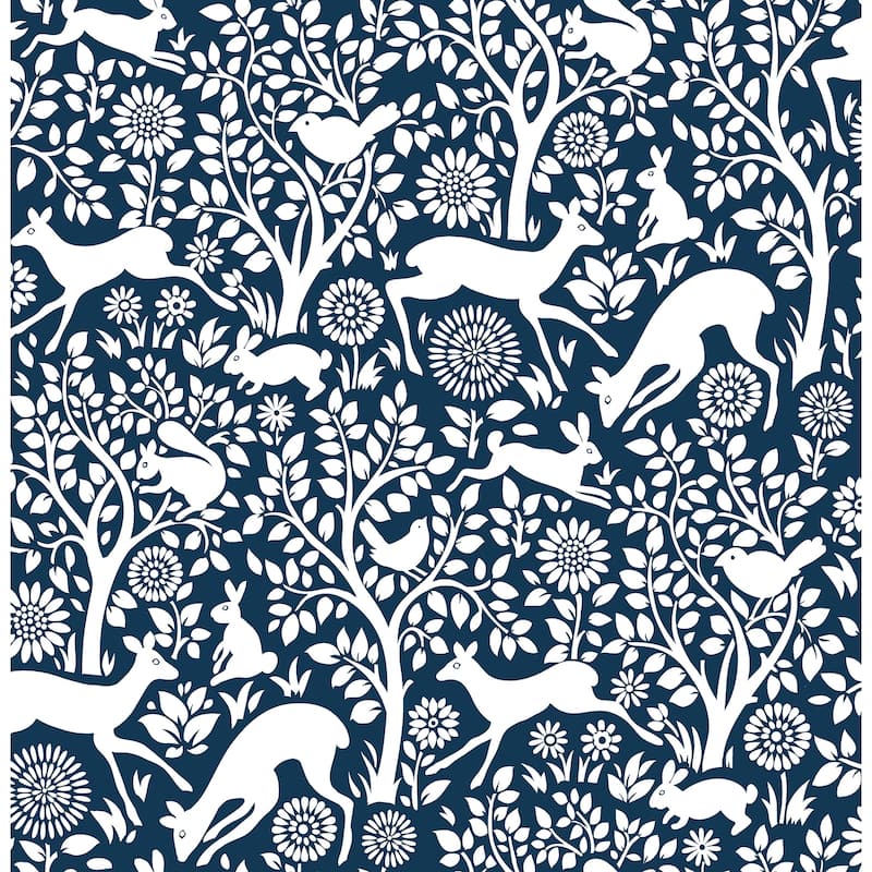 NuWallpaper Navy Merriment Peel & Stick Wallpaper