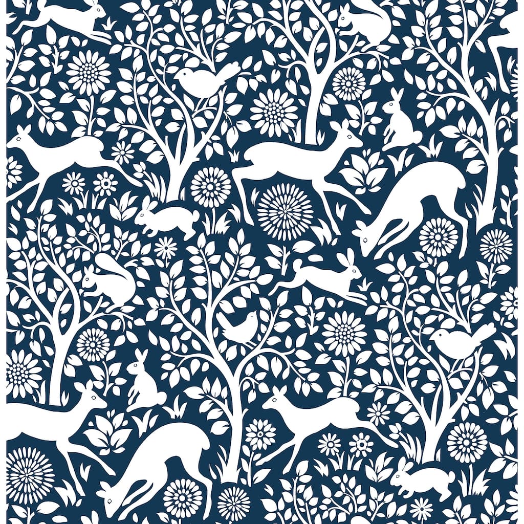 NuWallpaper Navy Merriment Peel & Stick Wallpaper