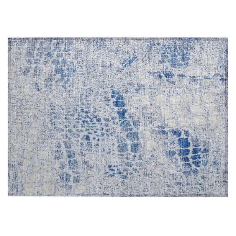 Machine Washable Indoor/ Outdoor Modern Cobble Chantille Rug