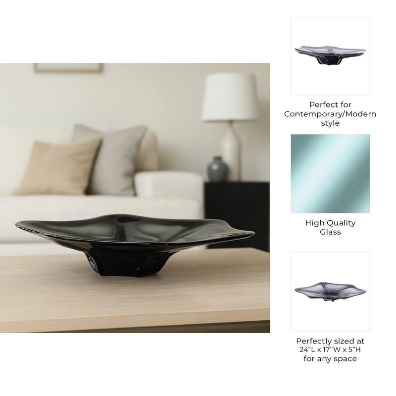 Decorative Glass Bowl for Home Decor - 24" - 24.0"