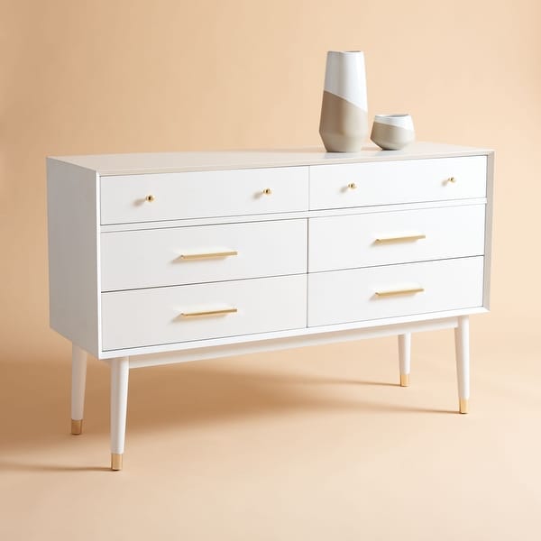 SAFAVIEH Couture Madden Retro Dresser White Brass On Sale