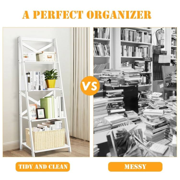 4-Tier Wood Display Storage Bookshelf - 20.0" x 18.1" x 56.3" (L x W x H)