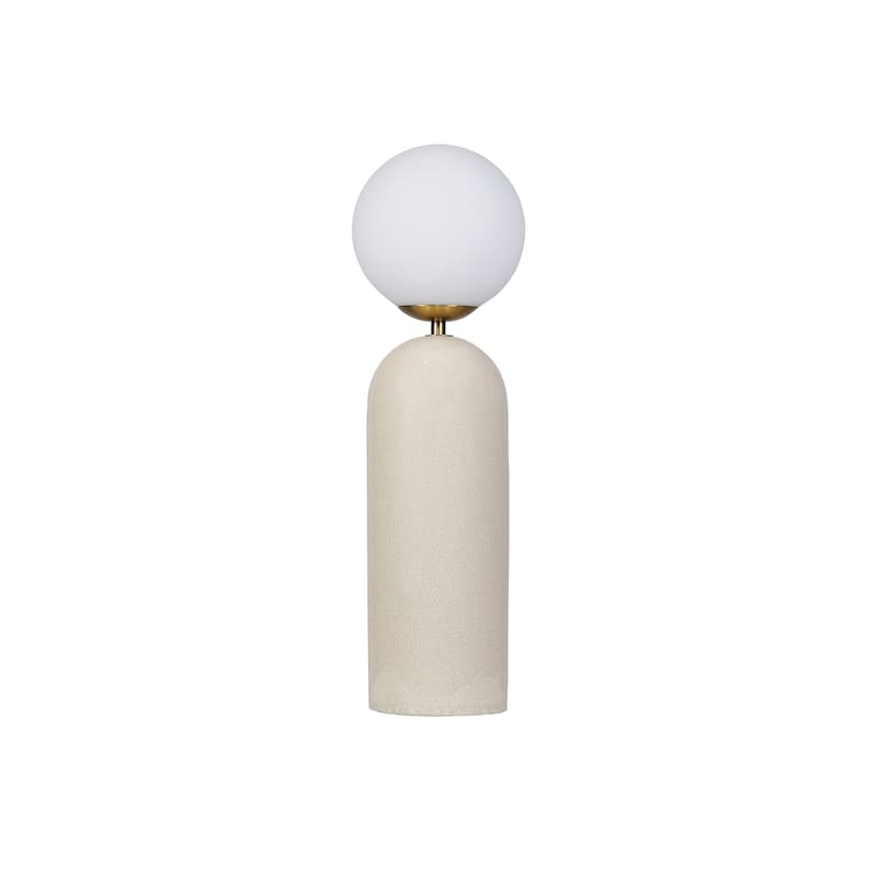 Stoneware and Metal Table Lamp with Frosted Globe and Inline Switch - Cream;Gold
